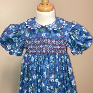 For the love of smocking blue snowflake 4t dress Nwot